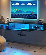 Image result for TV Floating Unit and Wooden Strip