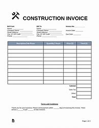 Image result for Construction Invoice Template Excel
