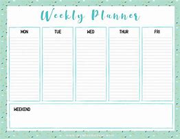 Image result for Weekly Schedule Planner Template