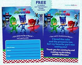 Image result for PJ Mask Birthday Invitation