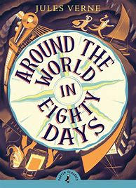 Image result for Around the World in 80 Days Book Cover