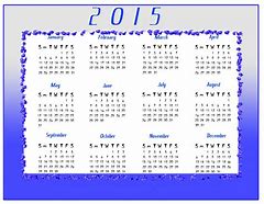 Image result for Calendar for 2015