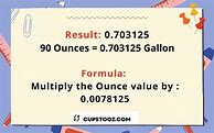 Image result for 90 Ounces to Gallons