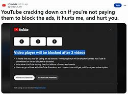 Image result for YouTube Ad Blocker Popup Memes