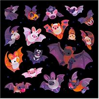 Image result for Cute Colorful Bat Paintings