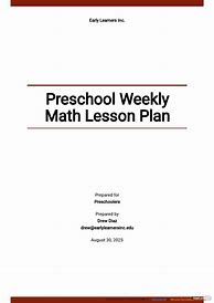 Image result for Math Lesson Plan for Preschool