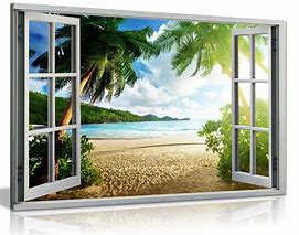 Image result for Beach Window Wall Art Canvas