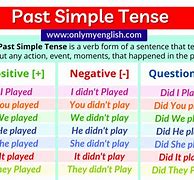 Image result for Structure of Simple Past Tense