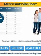 Image result for Male Pants Size Chart