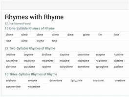 Image result for Rhyming Words Dictionary