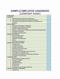 Image result for Employee Handbook Table of Contents Template