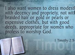 Image result for 1 Timothy 2:9-10