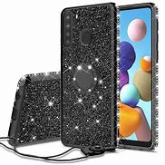 Image result for Clear Glitter Case On Black Phone