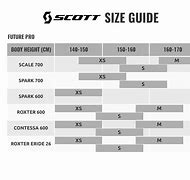 Image result for Scott Bike Size Chart