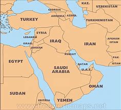 Image result for The Middle East Countries Map