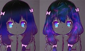 Image result for Anime Girl Galaxy Hair Drawing
