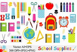 Image result for Cartoon Pictures of School Supplies
