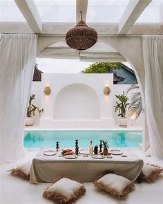 This Mediterranean villa in Bali transports one to the beaches of Santorini