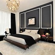 Image result for Black Accent Wall and Rose Gold
