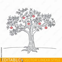 Image result for Apple Tree Drawing Black and White