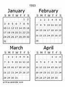 Image result for Online 1993 Calendar