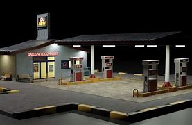 Image result for Painting Gas Station at Night
