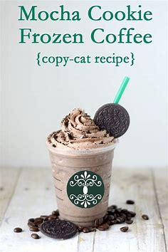 Mocha Cookie Frozen Coffee- just like Starbucks... for less!. | Mocha cookies, Mocha cookie crumble, Starbucks drinks recipes