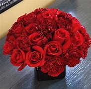 Image result for Red Roses and Pink Carnation Bouquet