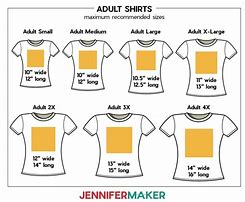 Image result for Decal Sizes On Shirts