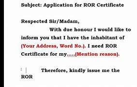 Image result for Ror Certificate