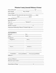 Image result for Blank Fill in Obituary Template