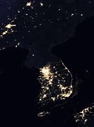 Image result for North and South Korea at Night
