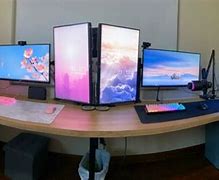 Image result for multi monitors game desks