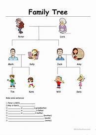 Image result for Printable Family Tree Worksheet ESL