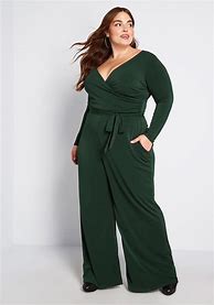 Image result for Plus Size Full Jumpsuit Long Sleeve