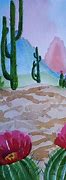 Image result for Watercolor Desert Cactus Landscape