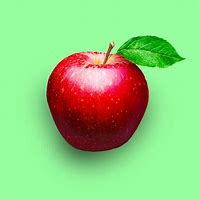 Image result for Red Apple with Green Leaf