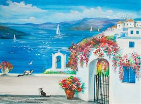 Image result for Greek Island Art Print