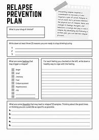 Image result for Free Printable Relapse Prevention Plan