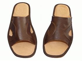 Image result for Men's Leather Bedroom Slippers