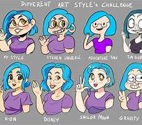 Image result for Drawing People in a Bunch of Different Style Challenge