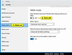 Image result for Tablet Mode Settings
