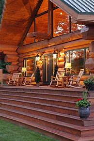 Image result for Log Cabin Front Porch