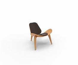 Image result for Shell Chair with Wooden Arm Rest Light Blue