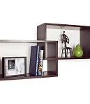 Image result for Walnut Brown Intersecting Cube Wall Shelves