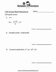 Image result for 12 Grade Math Test