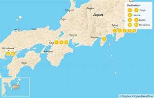 Image result for Map Tokyo Osaka Kyoto Hiroshima Nagasaki