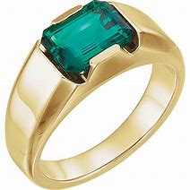 Image result for Men's Gold Emerald Ring
