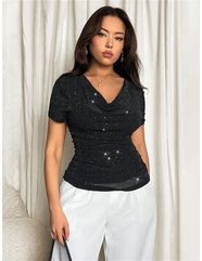 Image result for Short Sleeve Sequin Top