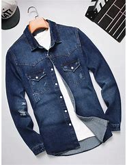 Image result for Denim Button Down Shirt